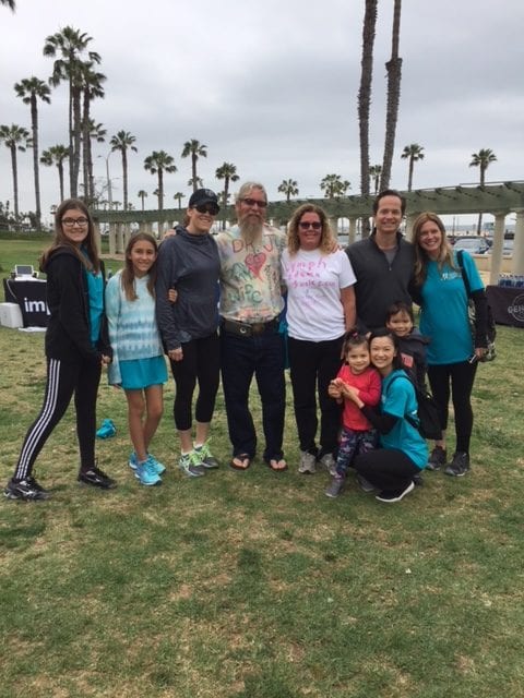 Dr. Jay Granzow, MD, with a group of people at the annual run/walk to Fight lymphedema and lymphatic diseases.