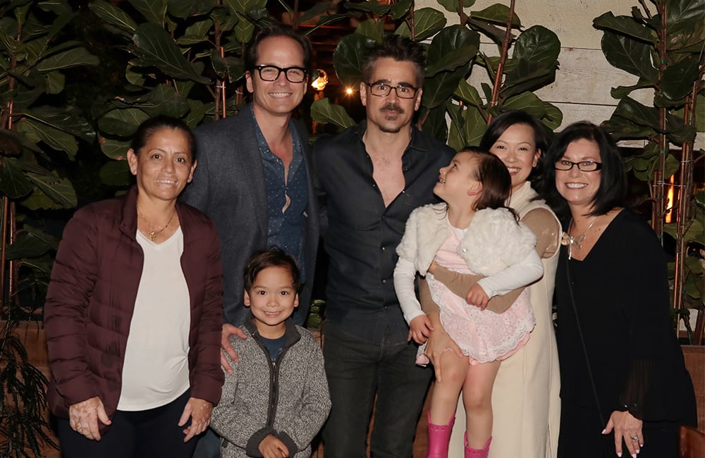 Dr. Jay Granzow, MD, and his family smile with Colin Farrell at the foundation for Angelman syndrome Therapeutics (FAST) fundraiser.